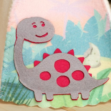Children's cap with an application of the dinosaur "Dean", felt-1