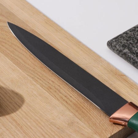 Knife cutting shade "Esiralda", cutting, blade 20 cm, green color-2