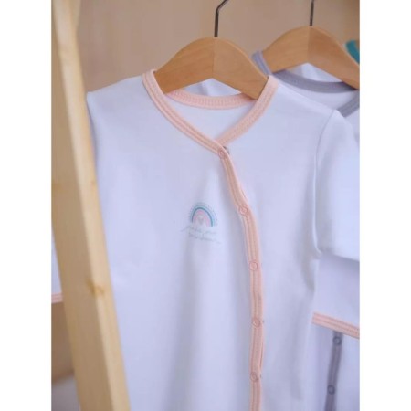 Children's jumpsuit on Rant Rainbow buttons, height 68 cm, peach color-1