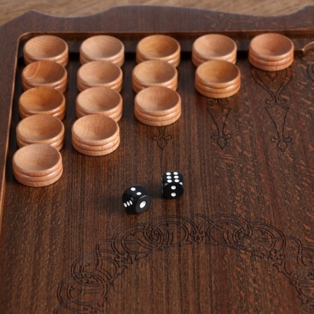 Carved backgammon "bears", from an array of beech, patina, 58 x 56 cm-2