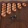 Carved backgammon "bears", from an array of beech, patina, 58 x 56 cm