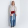 Magneta bag bag, long belt, red color