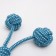 A rope toy with a pen and balls "duet", up to 35 cm, up to 180 g, blue/white