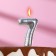 Candle in the "balls" cake, number 7, silver, 5.5 cm