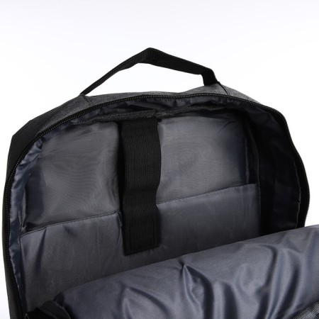 Male backpack on lightning, 3 external pockets, a USB connector, a suitcase mount, color gray color-6