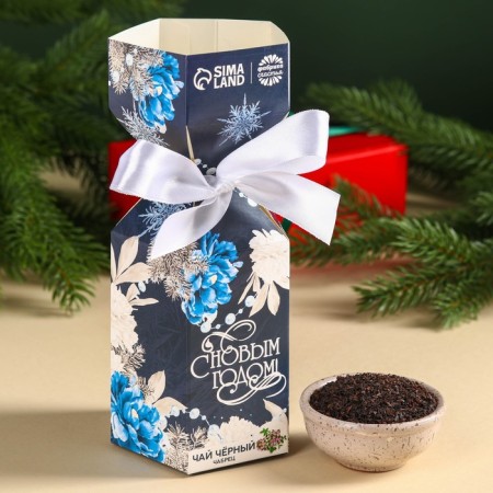 Black tea "Happy New Year" with thyme, in a box of candy, 100 g.-1