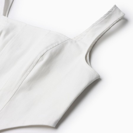 Top female denim Mist: Denim R.48, White-5