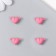 Magnetic metal lock "heart" pink matte 2 pcs 1.2x1.2 cm