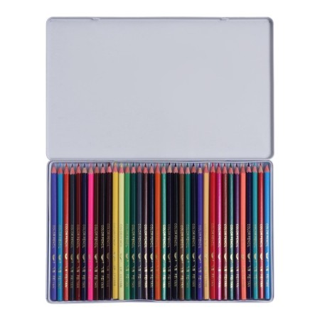 Pencils 36 colors in a metal pencil case, sharpened-1