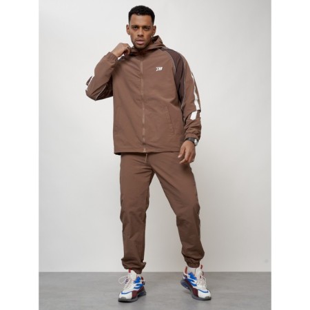 Male tracksuit, size 50, brown color-9