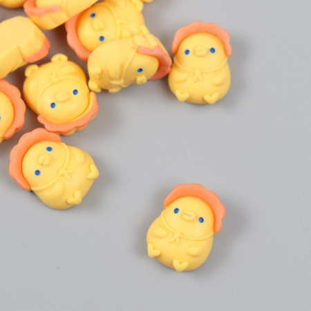 Decor for creativity Plastic "Chick in a cap" set of 12 pcs 1.5x1.2 cm