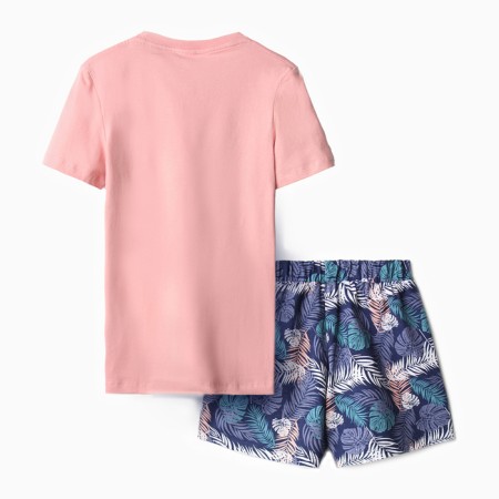 Homemade female set (T -shirt, shorts), pink color, size 48-9