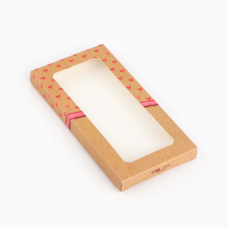 Box for chocolate "only for you", with a window, 17.3 × 8.8 × 1.5 cm