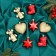 Set of jewelry plastic 8 pcs "Disco Bear Assorted" gold red
