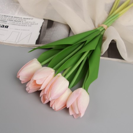 Artificial flowers "Tulip Lux" (7 pieces in a bunch) 32 cm, light pink