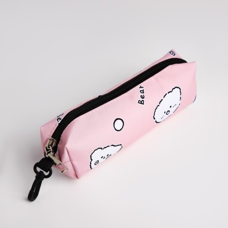 School backpack from textiles on lightning, 3 pockets, pencil case, pink color-8