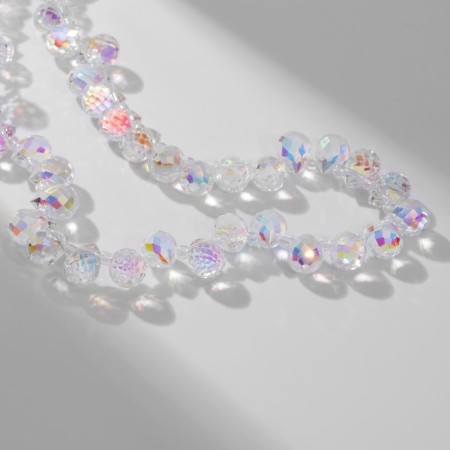 Choker "Shine" bright beads, rainbow color in silver, 33 cm