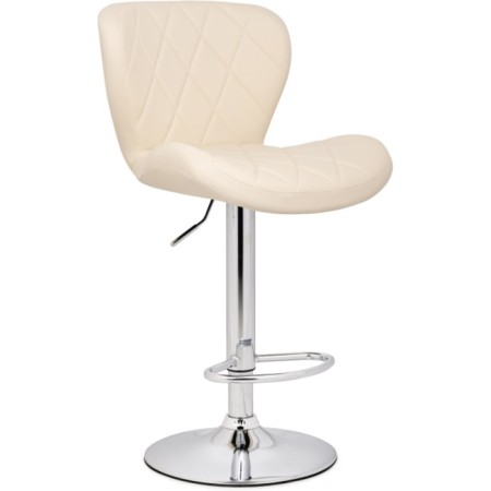 Barrier stool Porch metal/eco -leather, chrome/beige 47x53x89 cm