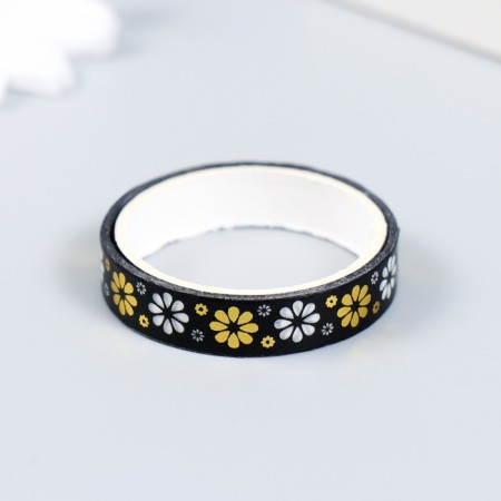 Sticky tape paper "Black and white drawings" set 10 pcs. 0.8 cm dl. 2 m 8.5x4x1 cm-2