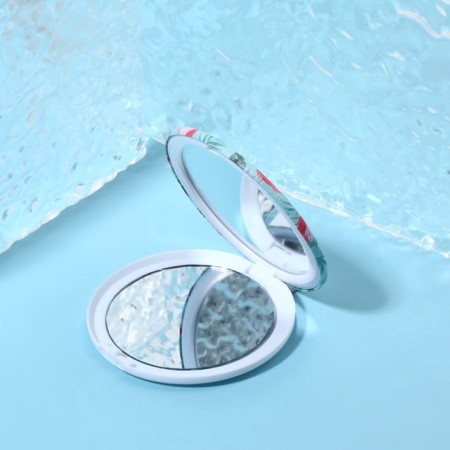 Flaming folding mirror, d = 7.5 cm, green color-2