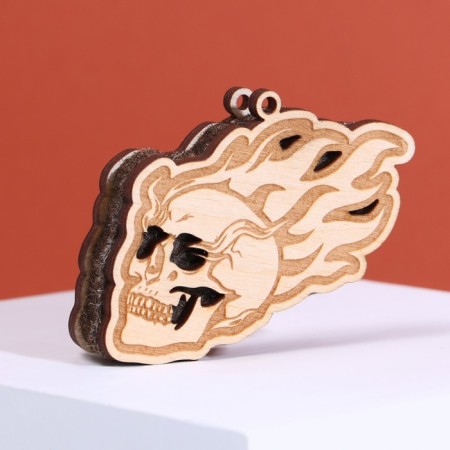 Wooden suspension in the car "Skull"-2