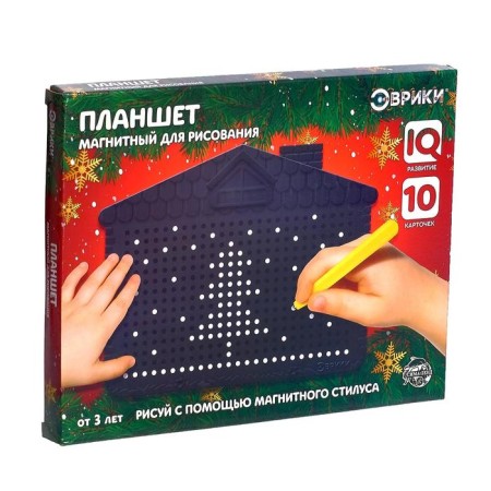 The training tablet "Magnetic drawing", New Year, black color, 375 holes-6