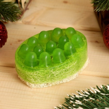 New Year. Massage soap with Luffa "Sosnovy Bor" 100 g-1