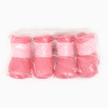 Dog boots, rubber, set 4 pcs, size S, pink-5