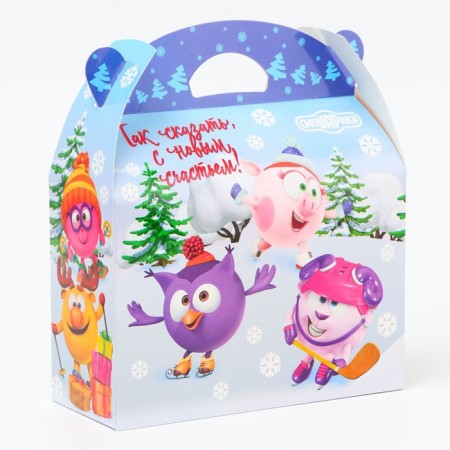 New Year. Gift box New Year's Baul "Smeshariki" License 22 x 9 x 22 cm (+5.6 cm).-2