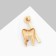 Brooch "Tooth with a mirror", white color in gold
