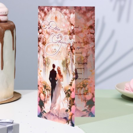 Highlight "Happy Wedding Day!" newlyweds, 21x10 cm-3