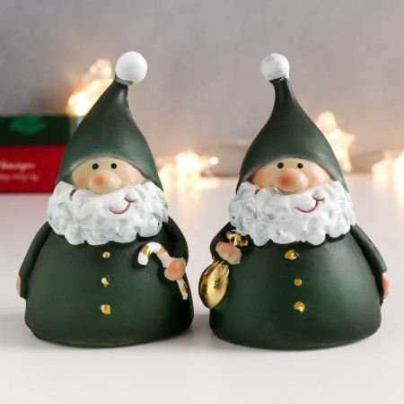 Souvenir Polystone "Grandfather Frost in a black caftan with a candy/bag" mix 10x6x5 cm