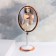 Mirror on a flexible leg "Oval", bilateral, with an increase, a mirror surface 14.5 × 17.5 cm, the color of copper/white