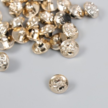 Buttons plastic for creativity on the leg "heraldic lily" gold set 30pcs 1.2x1.2 cm 94135