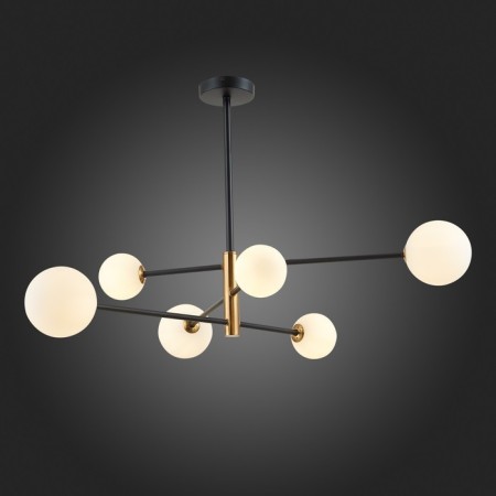 Ceiling EVOLUCE lamp. Sle220103-06. Arcola. 6x5 watts, G9, 4000k, 98x98x58 cm, black color, bronze-2