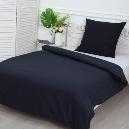 Set 1.5sp black 8-3 (duvetel 145x215cm, pillowcase 70x70cm) calico, 120g/m, HL100%
