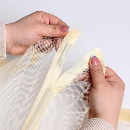 Antimoscate grid for doors, 90 × 210 cm, on magnets, beige color-1