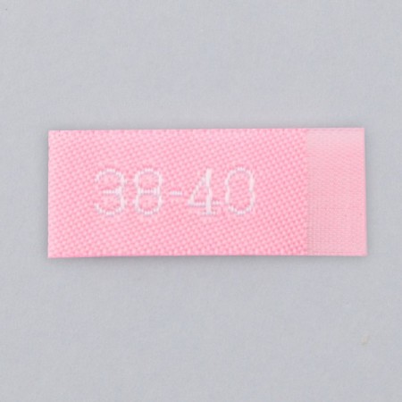 Textile strip "38-40", 5 x 1.1 cm, pink color-2