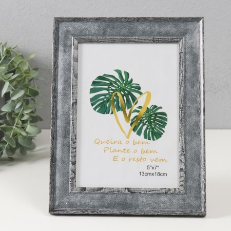 Photo frame plastic 13x18 cm "Weaving" dark gray with striped stroke 22.7x17.7x1 cm