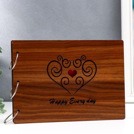 Photo album 30 sheets "Happiness - every day" (102 corners+rings) 27x19x2 cm