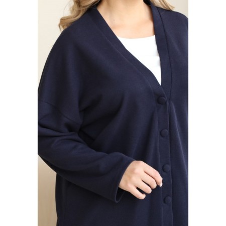 Women's costume: cardigan, trousers, size 50, black color-7