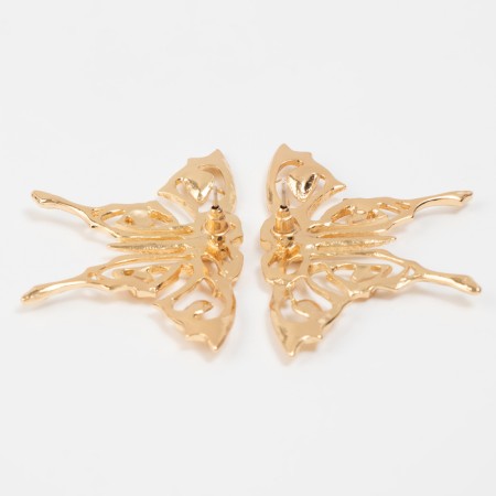 Earrings Metal "Butterfly" openwork, color gold-2