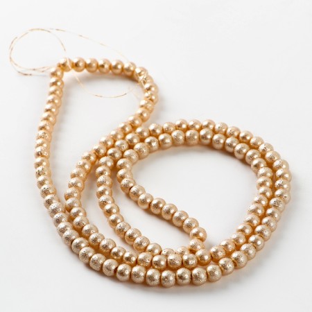 Glass beads, set 140 pcs., Size 1 pc. - 6 mm, gold color-2