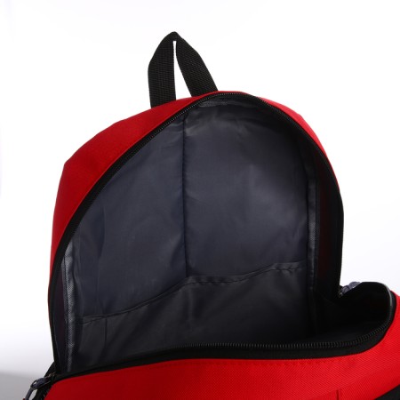 School backpack, 2 lightning departments, 3 pockets, black/red color-5