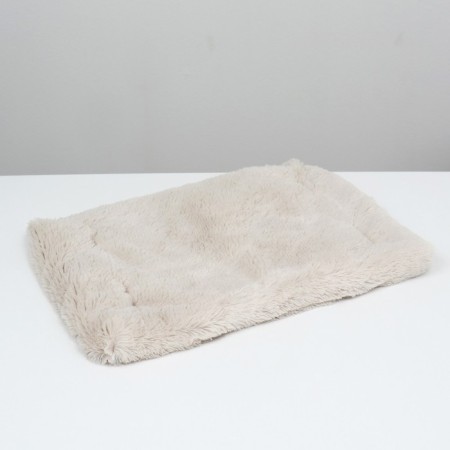 Fur mattress, long pile, 51 x 35 x 2 cm, beige