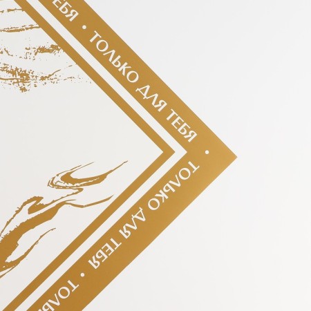 Palette packaging for flowers "white marble", matte, white-gold 57 x 57 cm-3
