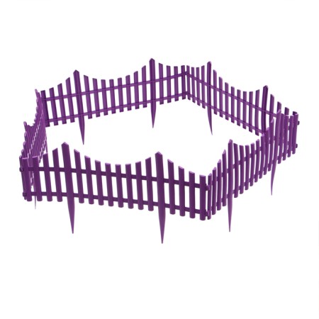 Decorative fence, 30 × 300 cm, 5 sections, plastic, white, Greengo-10