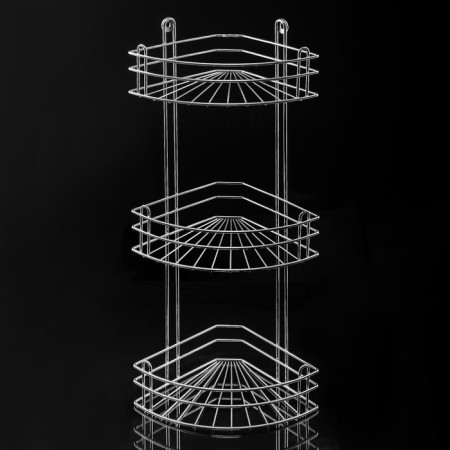 Angular regiment 3-tier, 29 × 18 × 60 cm, color chromium