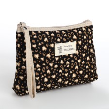 Simple cosmetic bag, 20*3*12, lightning departure, lining, black