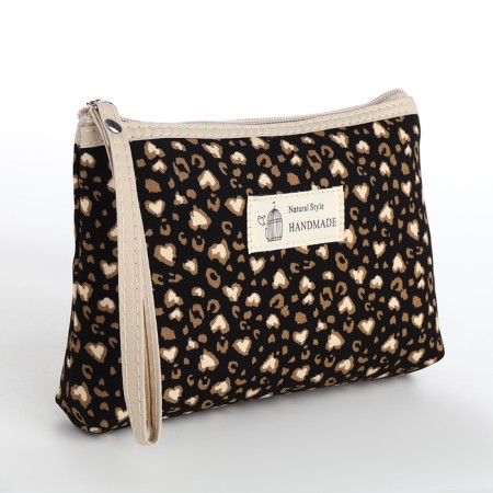 Simple cosmetic bag, 20*3*12, lightning departure, lining, black